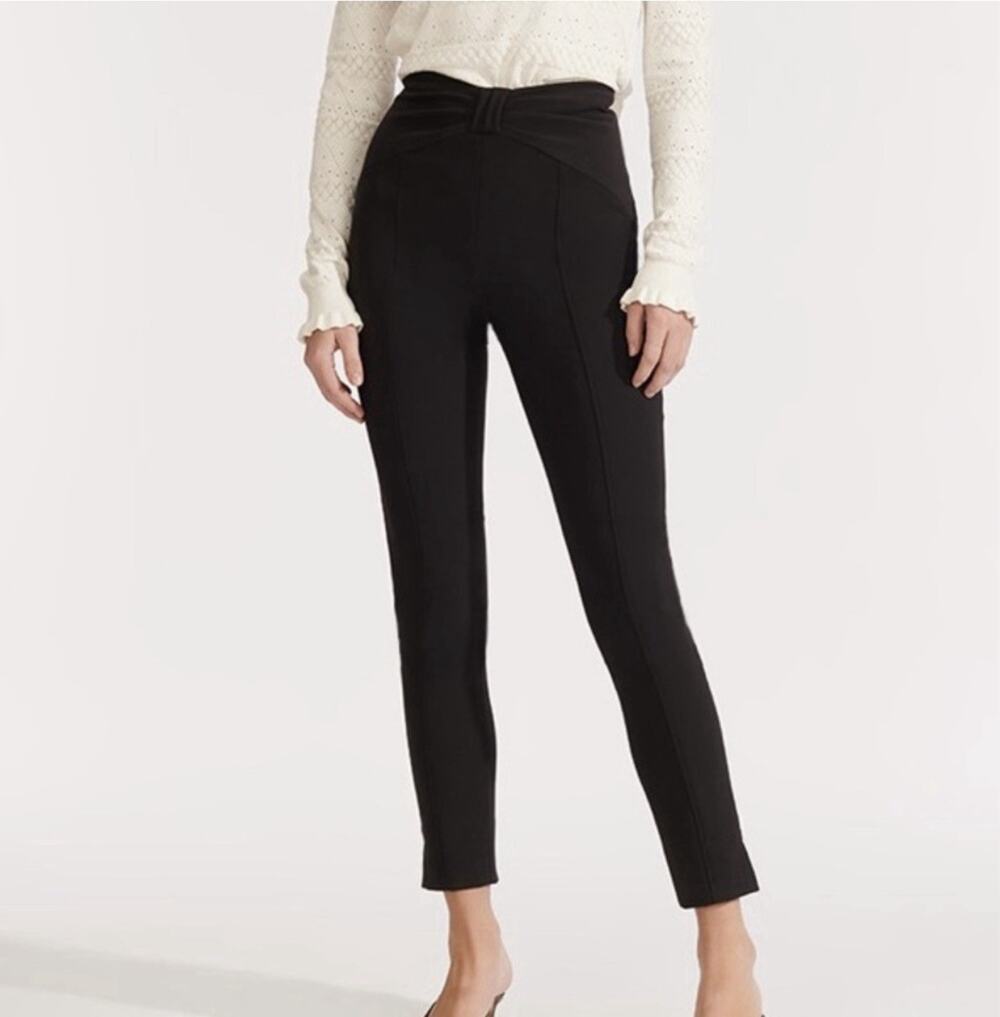 Veronica Beard Ferdinand Pants Black Skinny Ankle High Waist Size 10 NWT